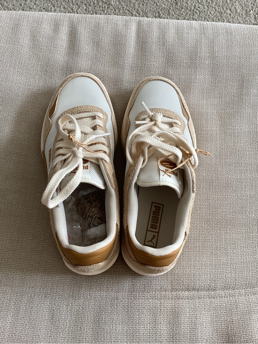 Puma Women’s Cream & Tan Low-Top Sneakers - Picture 5 of 8